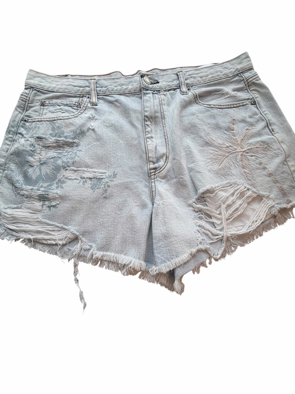 Vintage Hi-Rise Festival Denim Shorts Embroidered American Eagle